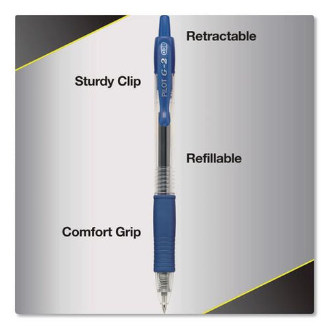 G2 Edge Premium Gel Pen, Retractable, Ultra Fine 0.38 Mm, Blue Ink, Clear/blue Barrel, 5/pack