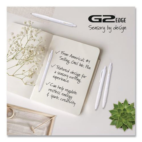 G2 Edge Premium Gel Pen, Retractable, Fine 0.7 Mm, Black Ink, White Barrel, 36/pack
