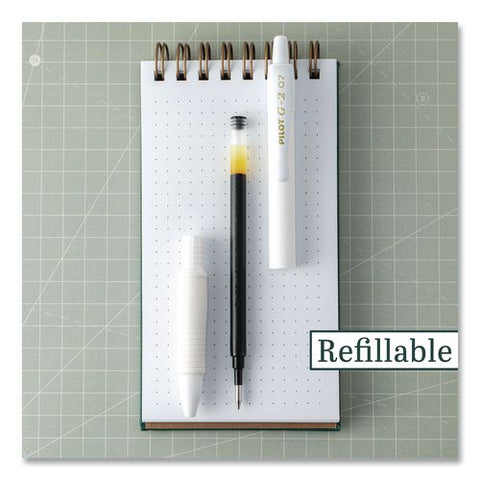 G2 Edge Premium Gel Pen, Retractable, Fine 0.7 Mm, Black Ink, White Barrel, 36/pack