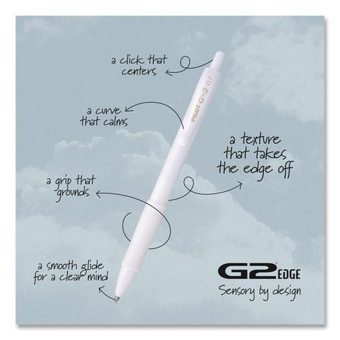 G2 Edge Premium Gel Pen, Retractable, Fine 0.7 Mm, Black Ink, White Barrel, 36/pack