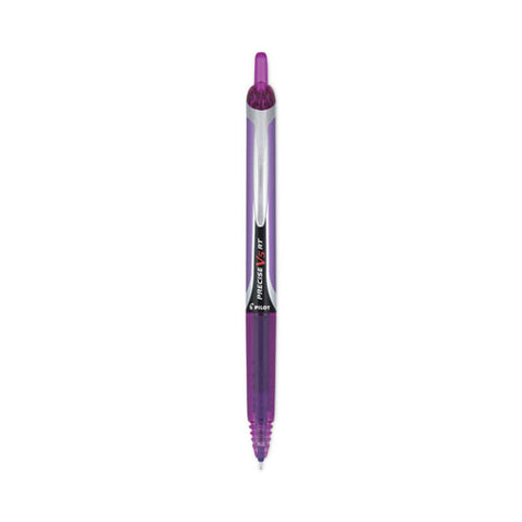 Precise V5rt Roller Ball Pen, Retractable, Extra-fine 0.5 Mm, Purple Ink, Purple Barrel