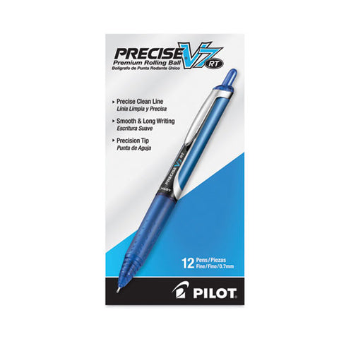 Precise V7rt Roller Ball Pen, Retractable, Fine 0.7 Mm, Blue Ink, Blue Barrel