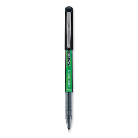 Precise V5 Begreen Roller Ball Pen, Stick, Extra-fine 0.5 Mm, Black Ink, Black Barrel, Dozen