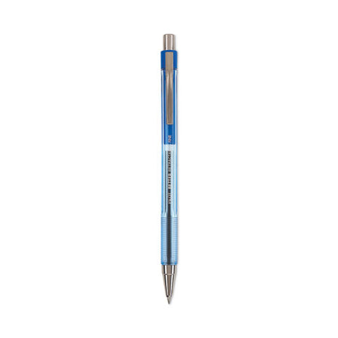 Better Ballpoint Pen, Retractable, Fine 0.7 Mm, Blue Ink, Translucent Blue Barrel, Dozen