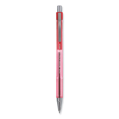 Better Ballpoint Pen, Retractable, Medium 1 Mm, Red Ink, Translucent Red Barrel, Dozen