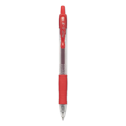 G2 Premium Gel Pen, Retractable, Extra-fine 0.5 Mm, Red Ink, Smoke/red Barrel, Dozen