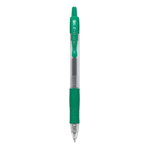 G2 Premium Gel Pen, Retractable, Extra-fine 0.5 Mm, Green Ink, Smoke/green Barrel, Dozen