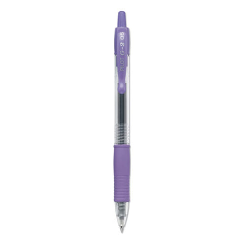 G2 Premium Gel Pen, Retractable, Extra-fine 0.5 Mm, Purple Ink, Smoke/purple Barrel, Dozen