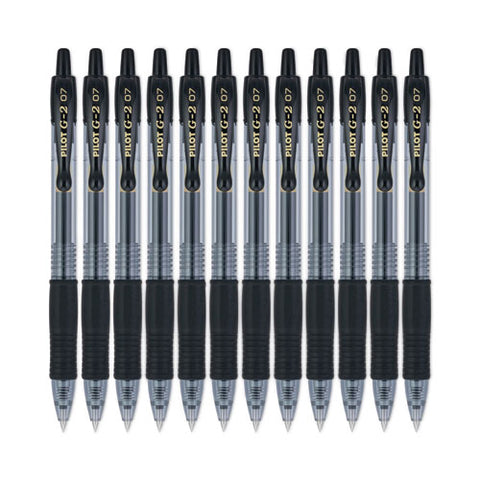 G2 Premium Gel Pen, Retractable, Fine 0.7 Mm, Black Ink, Smoke/black Barrel, Dozen