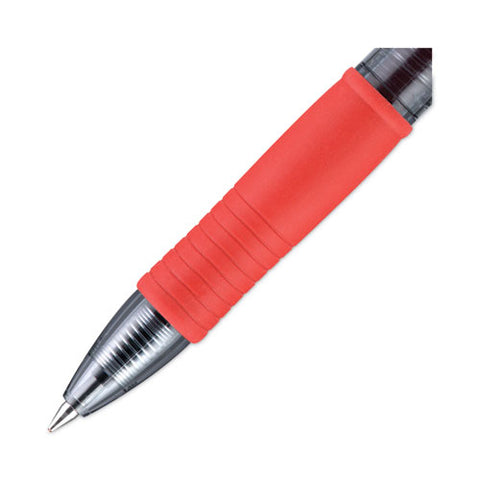 G2 Premium Gel Pen, Retractable, Fine 0.7 Mm, Red Ink, Smoke/red Barrel, Dozen