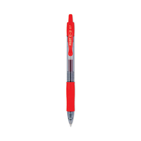 G2 Premium Gel Pen, Retractable, Fine 0.7 Mm, Red Ink, Smoke/red Barrel, Dozen