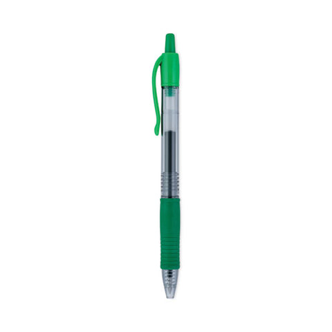 G2 Premium Gel Pen, Retractable, Fine 0.7 Mm, Green Ink, Smoke/green Barrel, Dozen