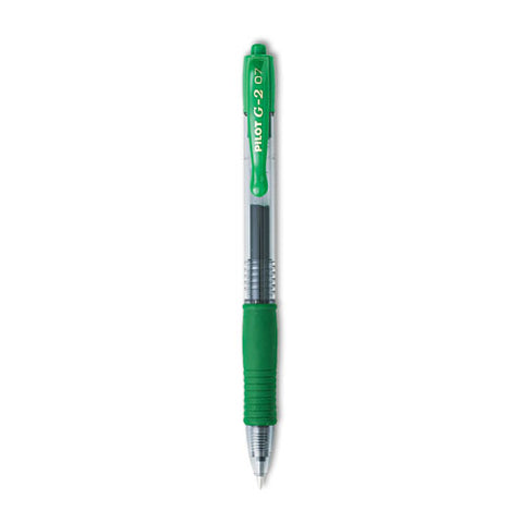 G2 Premium Gel Pen, Retractable, Fine 0.7 Mm, Green Ink, Smoke/green Barrel, Dozen