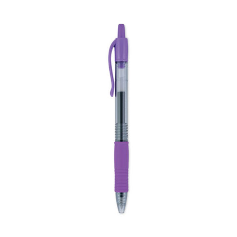 G2 Premium Gel Pen, Retractable, Fine 0.7 Mm, Purple Ink, Smoke/purple Barrel, Dozen