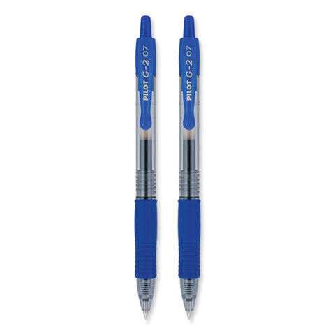 G2 Premium Gel Pen, Retractable, Fine 0.7 Mm, Blue Ink, Smoke/blue Barrel, 2/pack