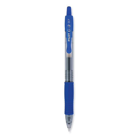 G2 Premium Gel Pen, Retractable, Fine 0.7 Mm, Blue Ink, Smoke/blue Barrel, 2/pack