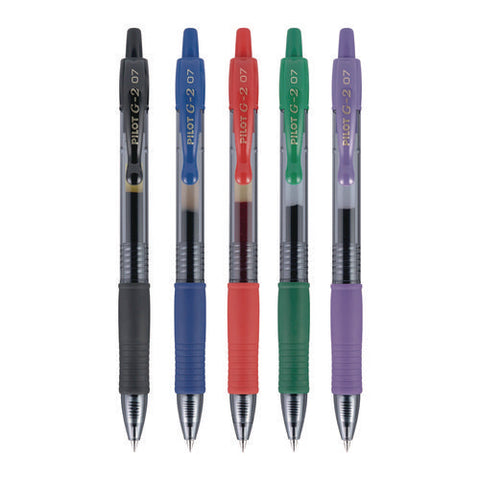 G2 Premium Gel Pen, Retractable, Fine 0.7 Mm, Assorted Ink And Barrel Colors, 5/pack