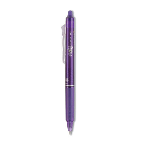 Frixion Clicker Erasable Gel Pen, Retractable, Fine 0.7 Mm, Purple Ink, Purple Barrel, Dozen