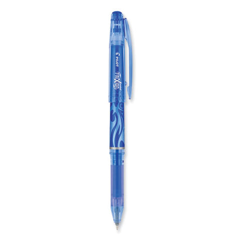 Frixion Point Erasable Gel Pen, Stick, Extra-fine 0.5 Mm, Blue Ink, Blue/silver/transparent Blue Barrel