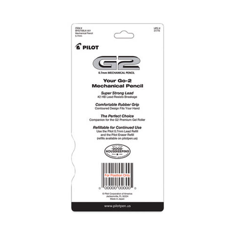 G2 Mechanical Pencil, 0.7 Mm, Hb (#2), Black Lead, Assorted Barrel Colors, 5/pack