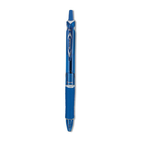 Acroball Colors Advanced Ink Hybrid Gel Pen, Retractable, Medium 1 Mm, Blue Ink, Translucent Blue/blue Barrel, Dozen