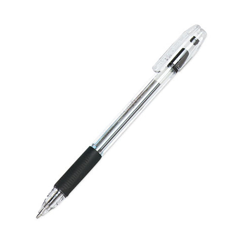 Easytouch Ballpoint Pen, Stick, Medium 1 Mm, Black Ink, Clear/black Barrel, Dozen