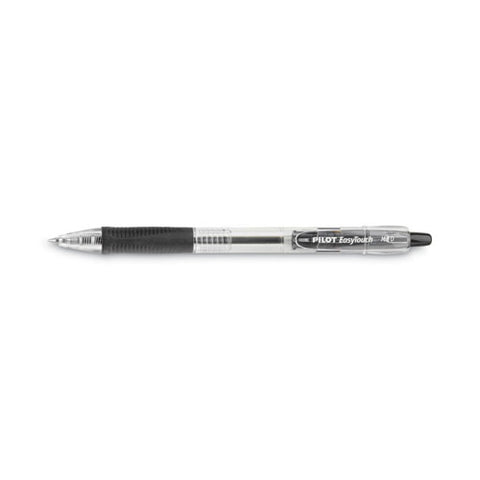 Easytouch Ballpoint Pen, Retractable, Medium 1 Mm, Black Ink, Clear Barrel, Dozen