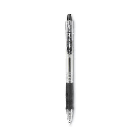 Easytouch Ballpoint Pen, Retractable, Medium 1 Mm, Black Ink, Clear Barrel, Dozen