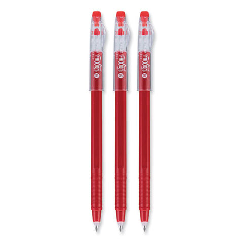 Frixion Colorsticks Erasable Gel Pen, Clipless Stick, Fine 0.7 Mm, Red Ink, Red Barrel, Dozen