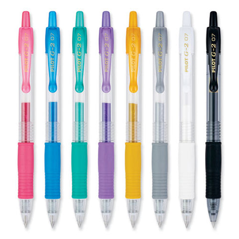 G2 Metallics Gel Pen, Retractable, Fine 0.7 Mm, Assorted Ink And Barrel Colors, 8/pack