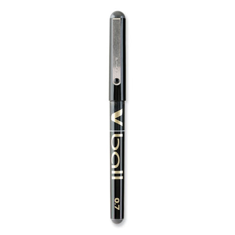 Vball Liquid Ink Roller Ball Pen, Stick, Extra-fine 0.5 Mm, Black Ink, Black/clear Barrel, Dozen