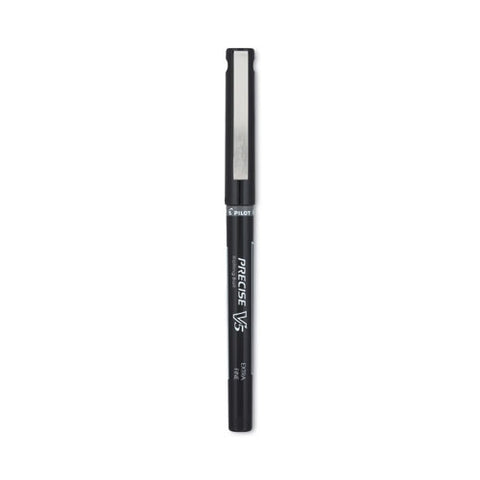 Precise V5 Roller Ball Pen, Stick, Extra-fine 0.5 Mm, Black Ink, Black/clear Barrel, Dozen