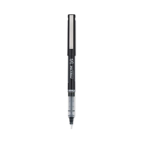 Precise V5 Roller Ball Pen, Stick, Extra-fine 0.5 Mm, Black Ink, Black/clear Barrel, Dozen