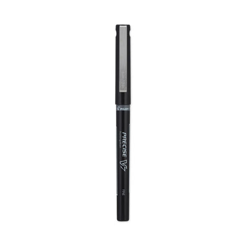 Precise V7 Roller Ball Pen, Stick, Fine 0.7 Mm, Black Ink, Black/clear Barrel, Dozen