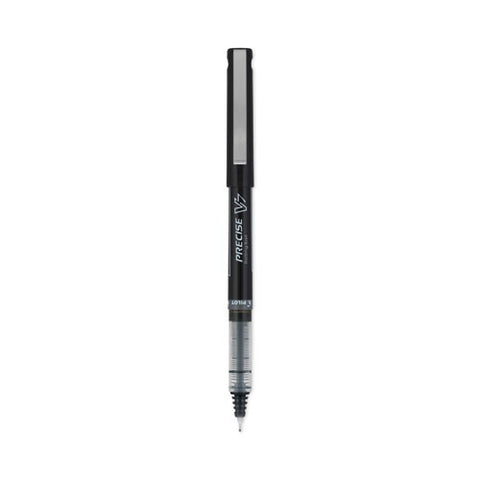 Precise V7 Roller Ball Pen, Stick, Fine 0.7 Mm, Black Ink, Black/clear Barrel, Dozen