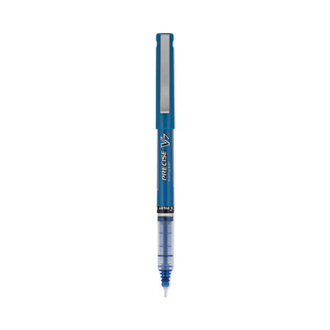 Precise V7 Roller Ball Pen, Stick, Fine 0.7 Mm, Blue Ink, Blue/clear Barrel, Dozen