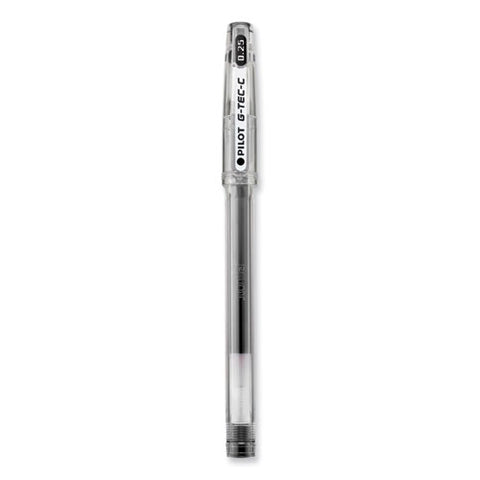 G-tec-c Ultra Gel Pen, Stick, Extra-fine 0.4 Mm, Black Ink, Clear/black Barrel, Dozen