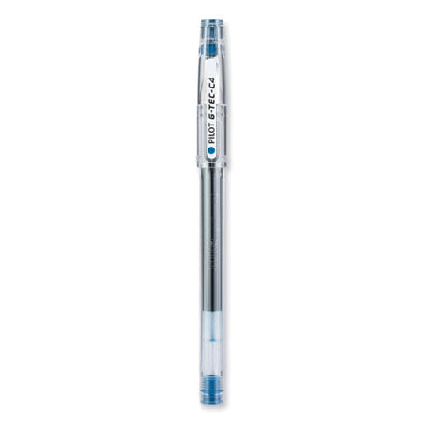 G-tec-c Ultra Gel Pen, Stick, Extra-fine 0.4 Mm, Blue Ink, Clear/blue Barrel, Dozen