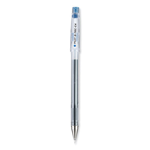 G-tec-c Ultra Gel Pen, Stick, Extra-fine 0.4 Mm, Blue Ink, Clear/blue Barrel, Dozen