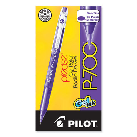 Precise P-700 Gel Pen, Stick, Fine 0.7 Mm, Purple Ink, Purple Barrel, Dozen