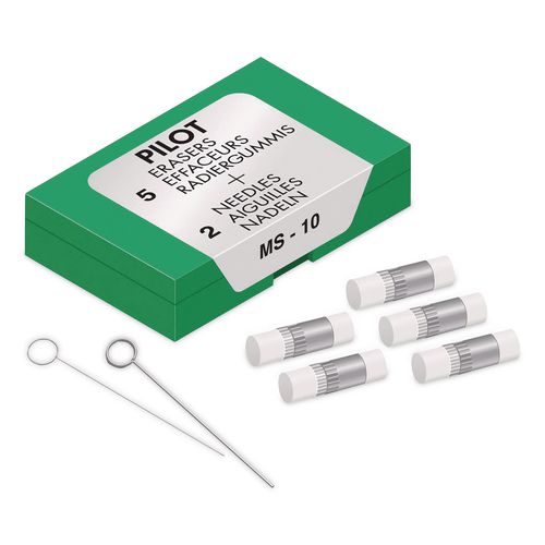 Dr. Grip Mechanical Pencil Eraser Refill For Pencil Marks, White, 5/pack