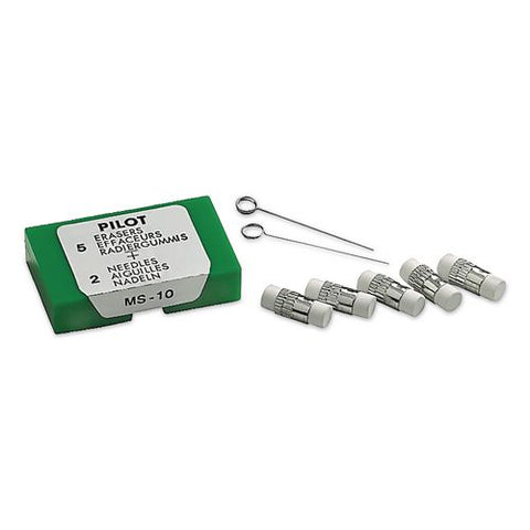 Dr. Grip Mechanical Pencil Eraser Refill For Pencil Marks, White, 5/pack