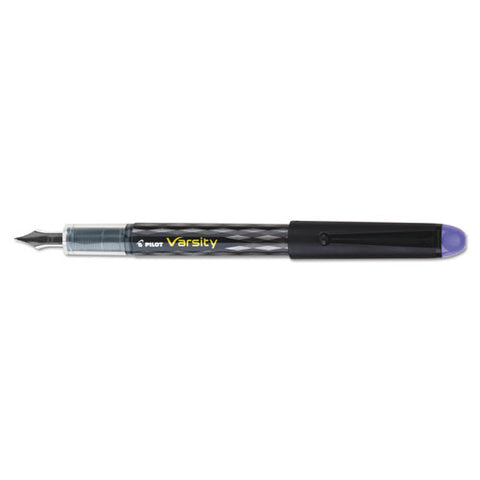 Varsity Fountain Pen, Medium 1 Mm, Purple Ink, Clear/black/purple Barrel