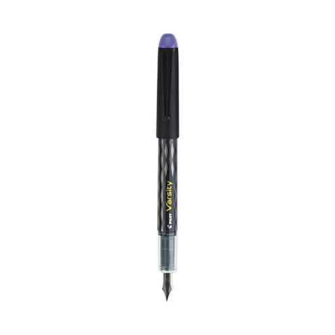 Varsity Fountain Pen, Medium 1 Mm, Purple Ink, Clear/black/purple Barrel