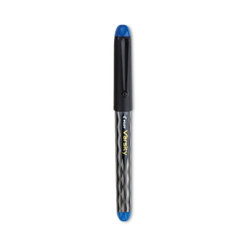 Varsity Fountain Pen, Medium 1 Mm, Blue Ink, Clear/black/blue Barrel