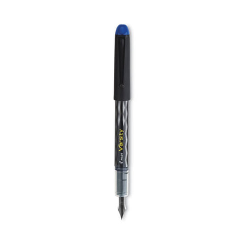 Varsity Fountain Pen, Medium 1 Mm, Blue Ink, Clear/black/blue Barrel