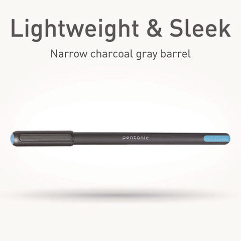 Pentonic Medium Point Ballpoint Pen, 1 Mm, Assorted Ink Colors, Charcoal Gray Barrel, 25/pack