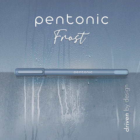 Pentonic Frost Pen, Stick, Fine 0.7 Mm, Blue Ink, Frosted Blue Barrel, 10/pack