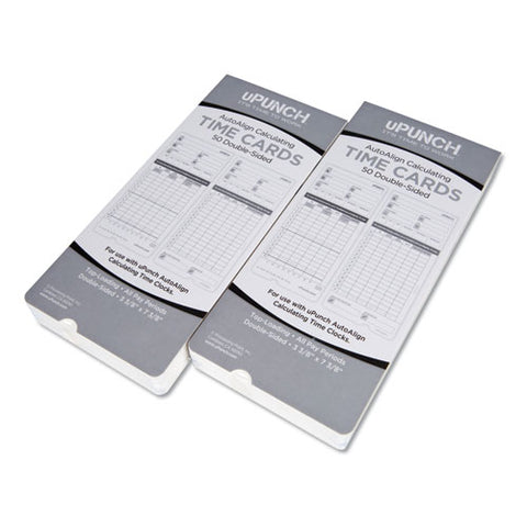 Time Clock Cards For Upunch Hn2000/hn4000/hn4600, Two Sides, 7.5 X 3.5, 100/pack