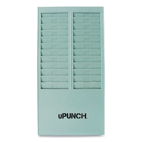 Time Card Rack, 24 Pockets, Gray